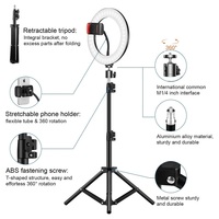 10 "26cm LED Selfie lampa pierścieniowa fotografia wideo światło RingLight telefon stojak statyw wypełnić światło ściemniania lampy Trepied Streaming 4